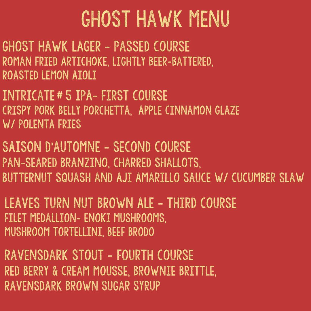 Ghost Hawk Brewing Dinner NJCB Your resource for beer in New Jersey