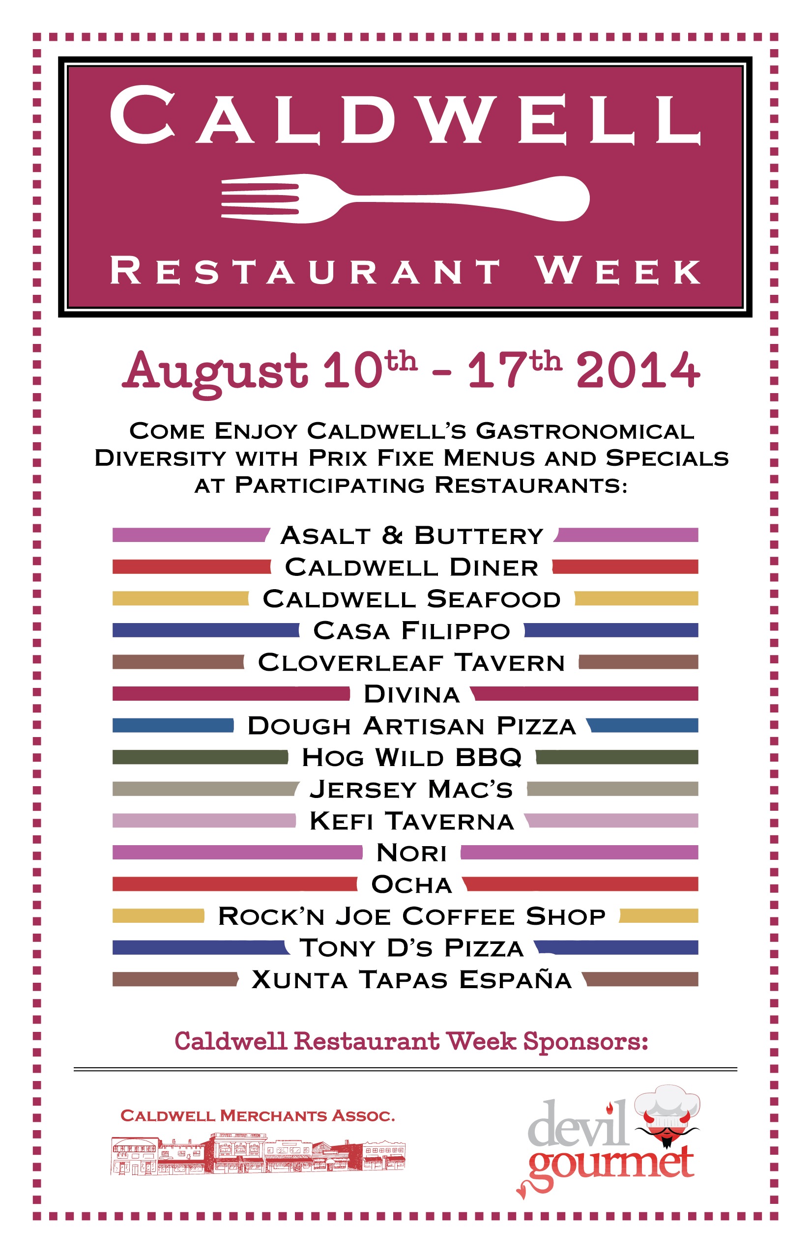 Caldwell Restaurant Week Kicks Off August 10th New Jersey Isn't Boring