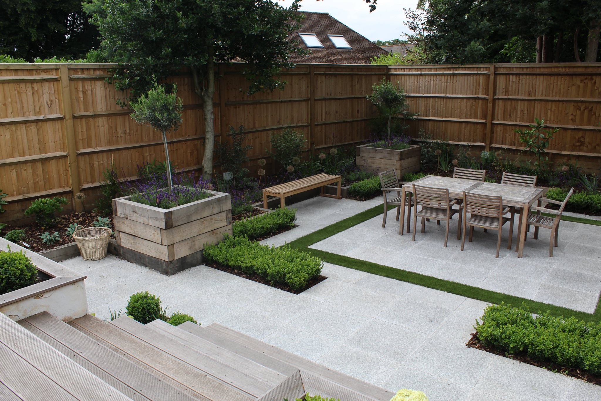 Small Contemporary Paved Garden New Leaf Landscape Gardener
