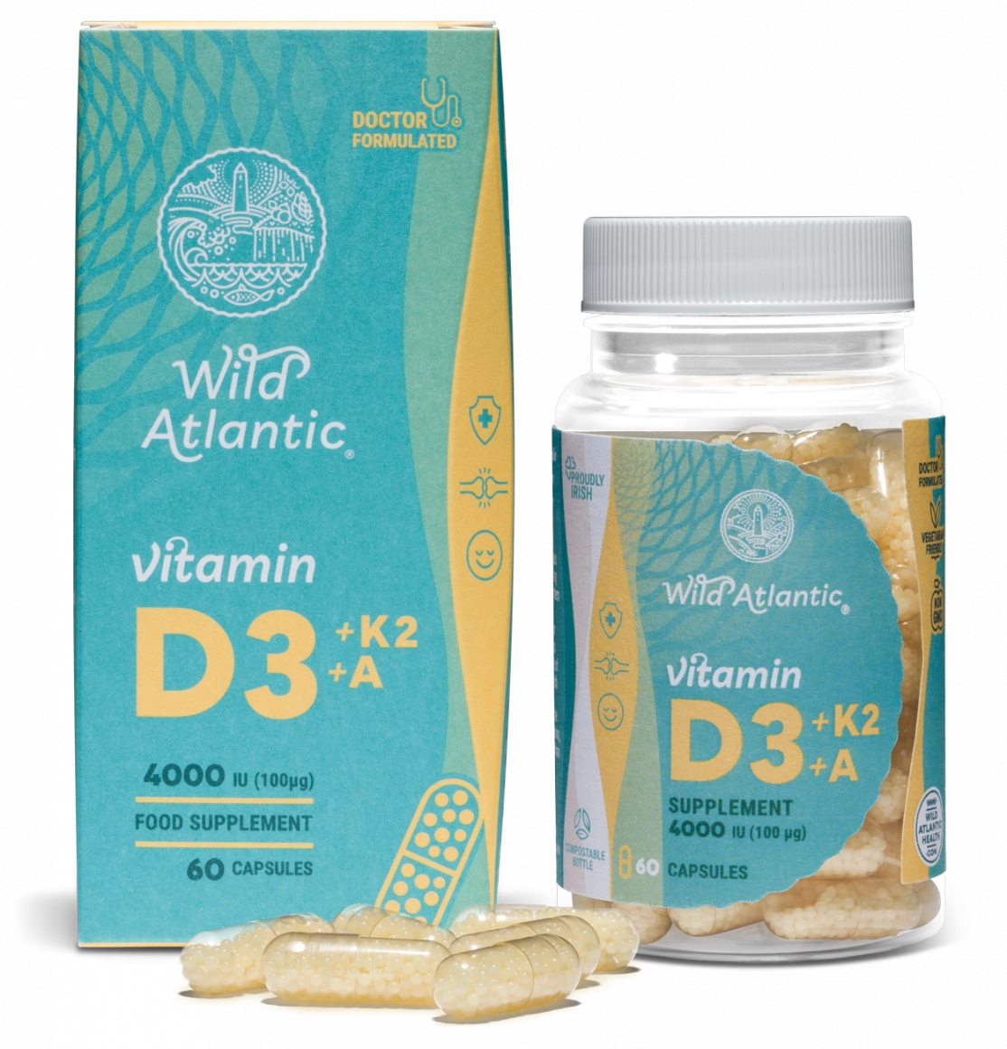 Wild Atlantic Vitamin D3+K2+A New leaf Health Store