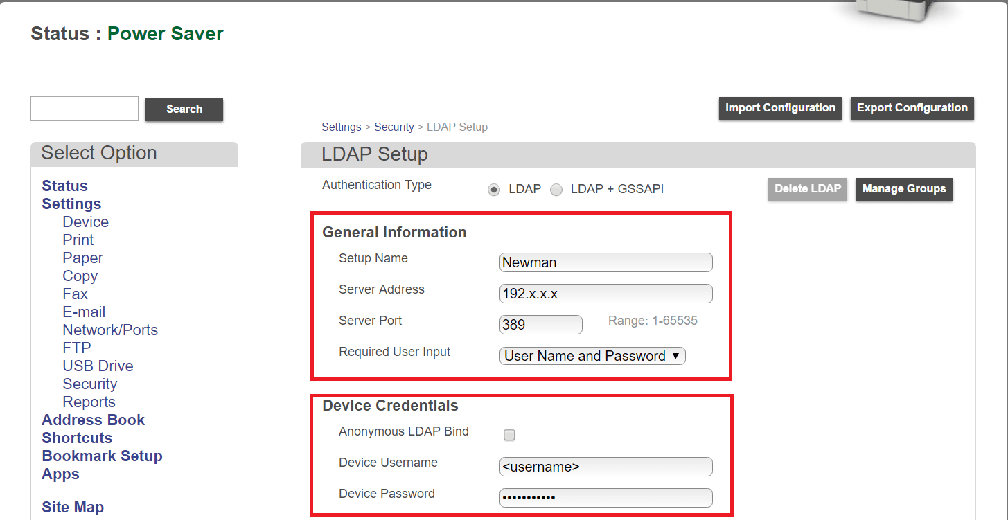 How do I setup for LDAP ( Global Address Book Search ) ? Newman