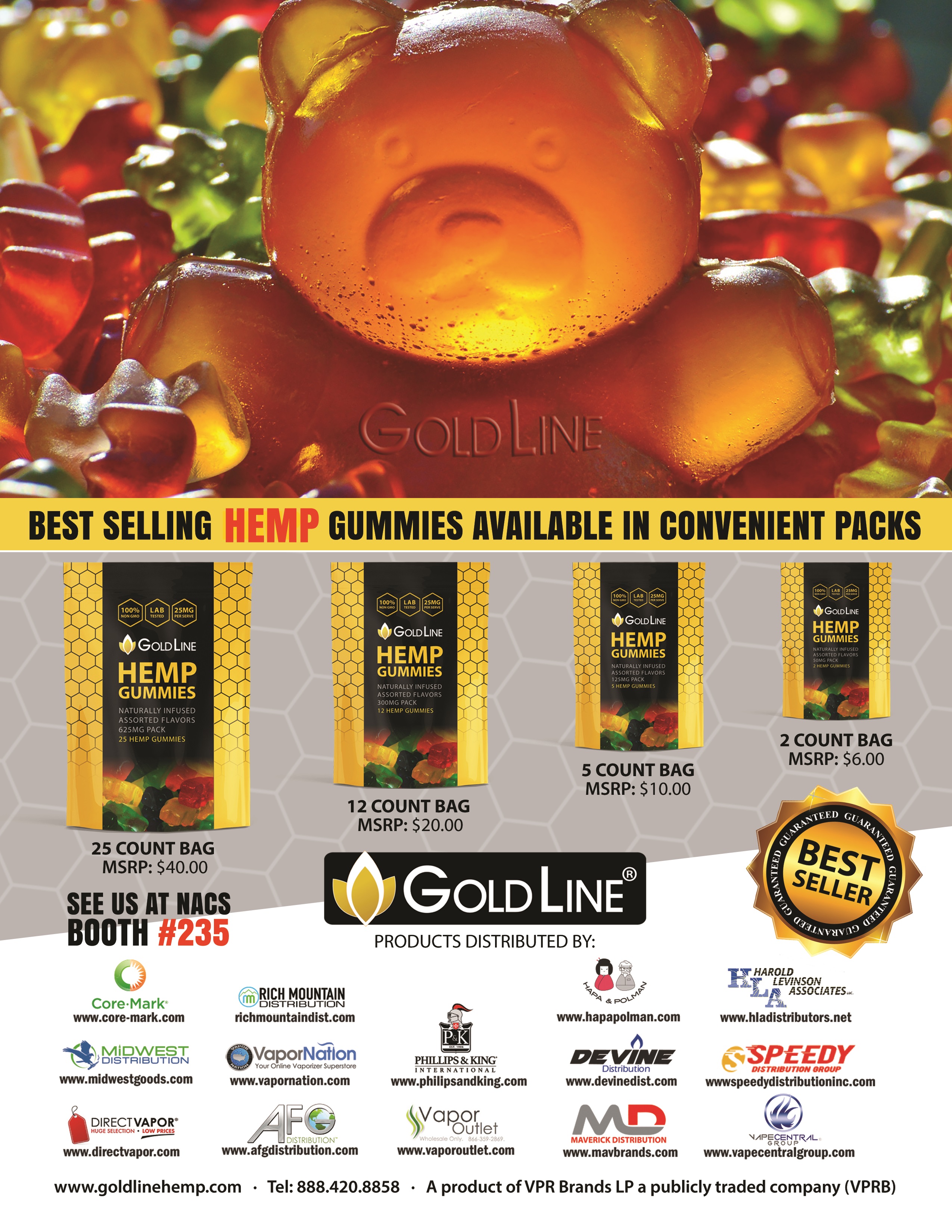 NewMediaWire VPR Brands Showcasing its GOLDLINE Hemp Brand at NACS