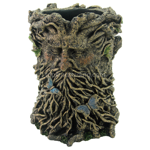 Greenman with Butterflies Pen Holder New Moon Cottage