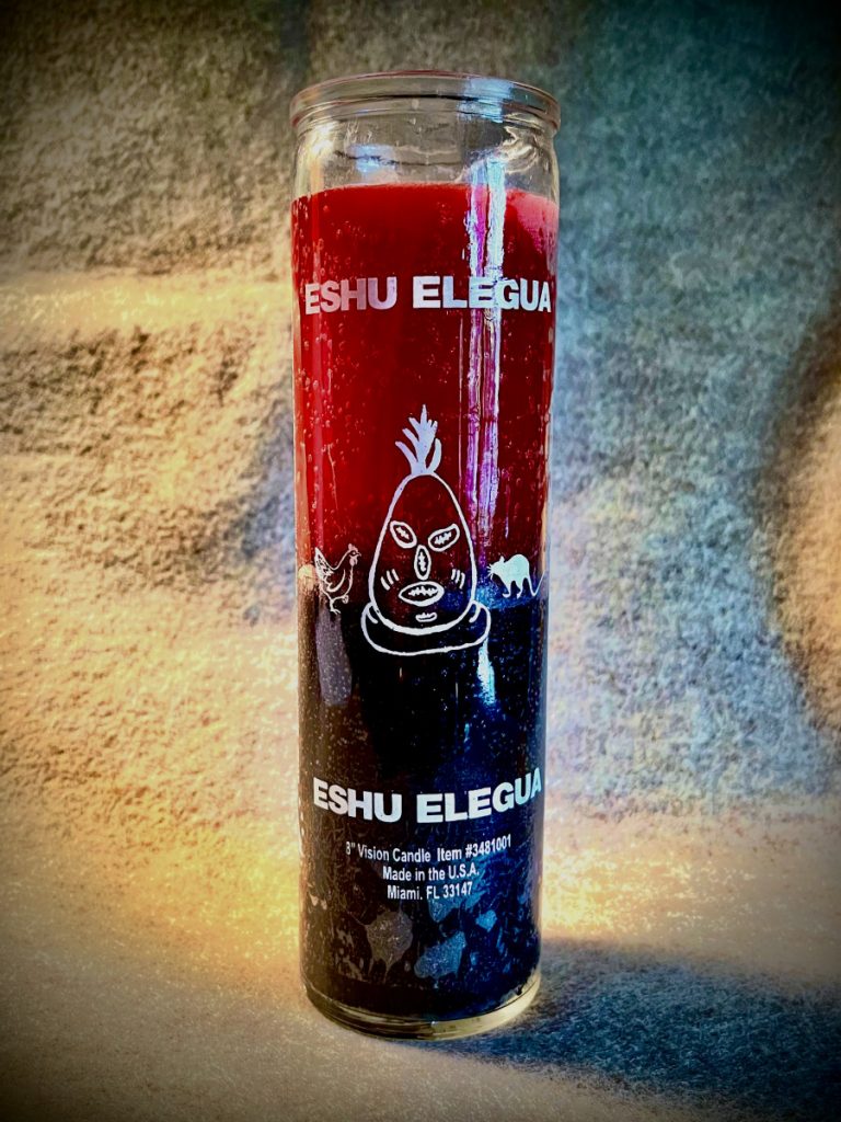 ELEGUA (PAPA LEGBA) Candle (Red/Black) (7 Day) New Moon Cottage