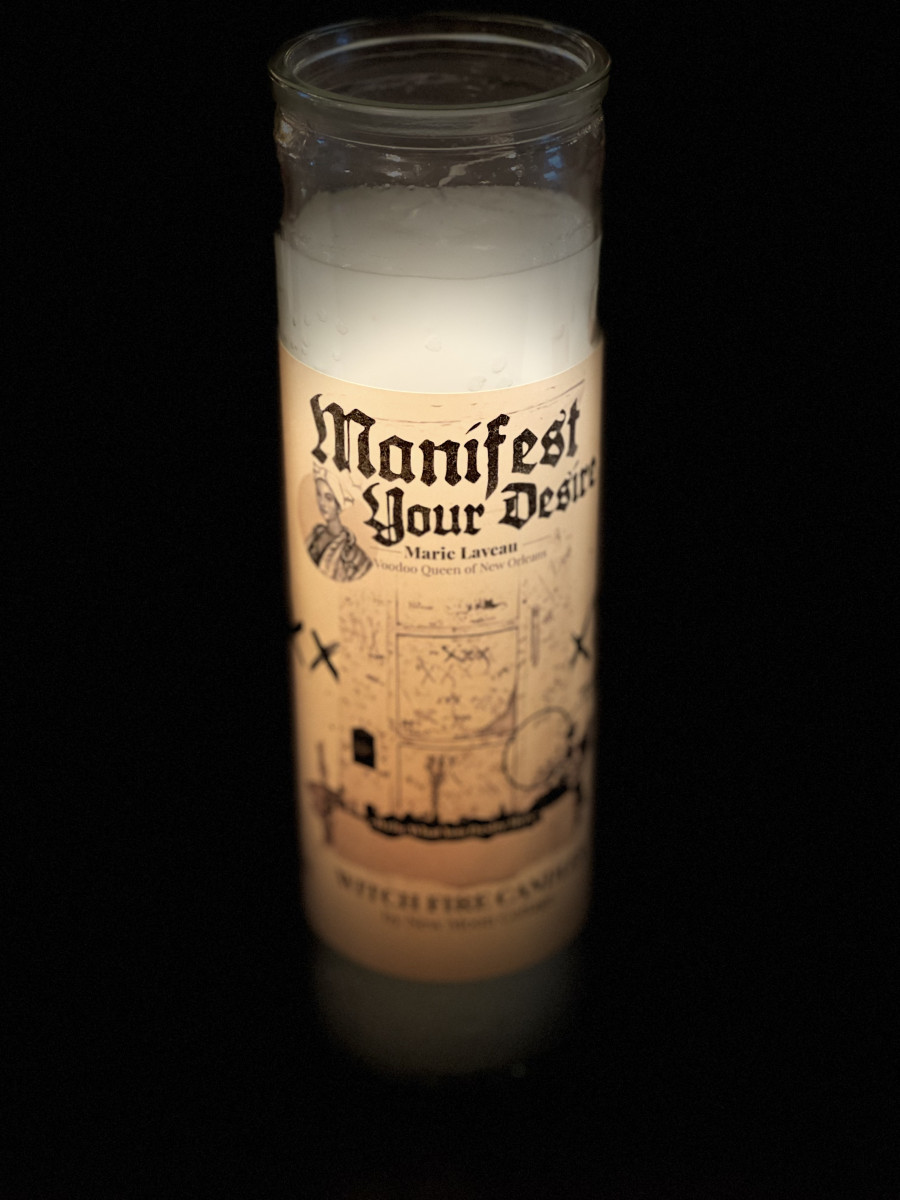 Marie Laveau Manifest Your Desire Voodoo Candle New Moon Cottage