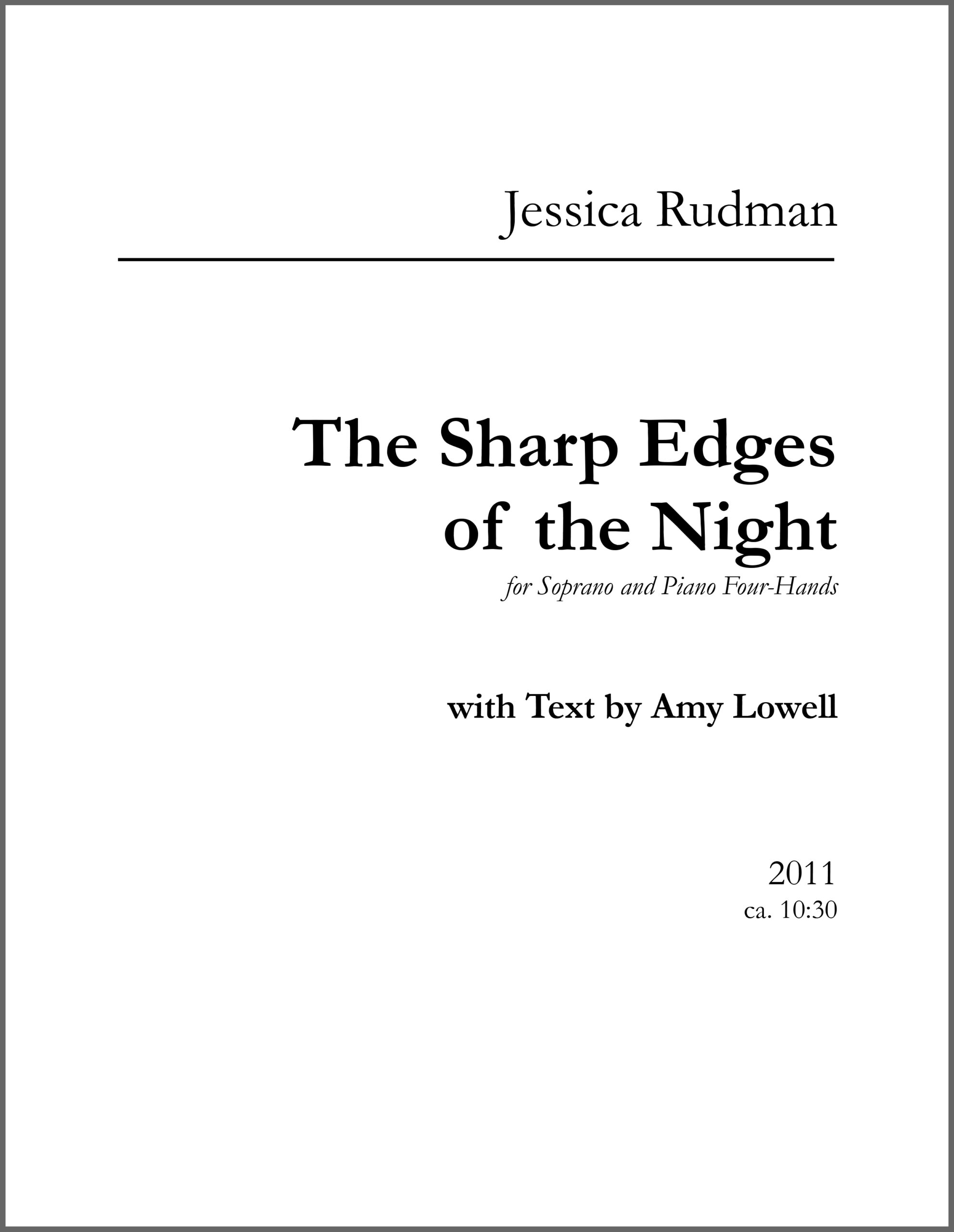 The Sharp Edges of the Night Soprano NewMusicShelf