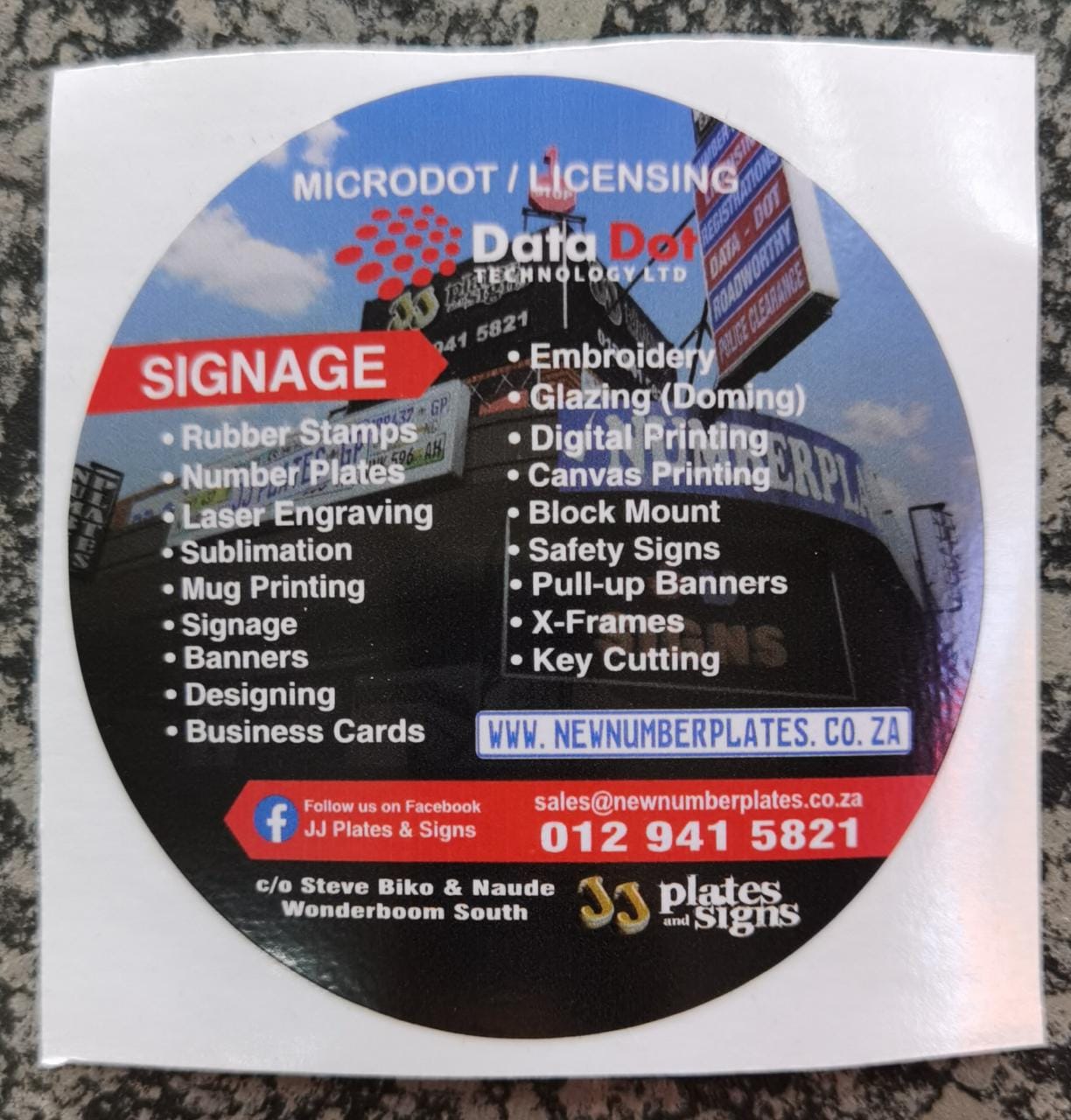 License Disk Sticker Number Plates Order Online (South Africa) JJ