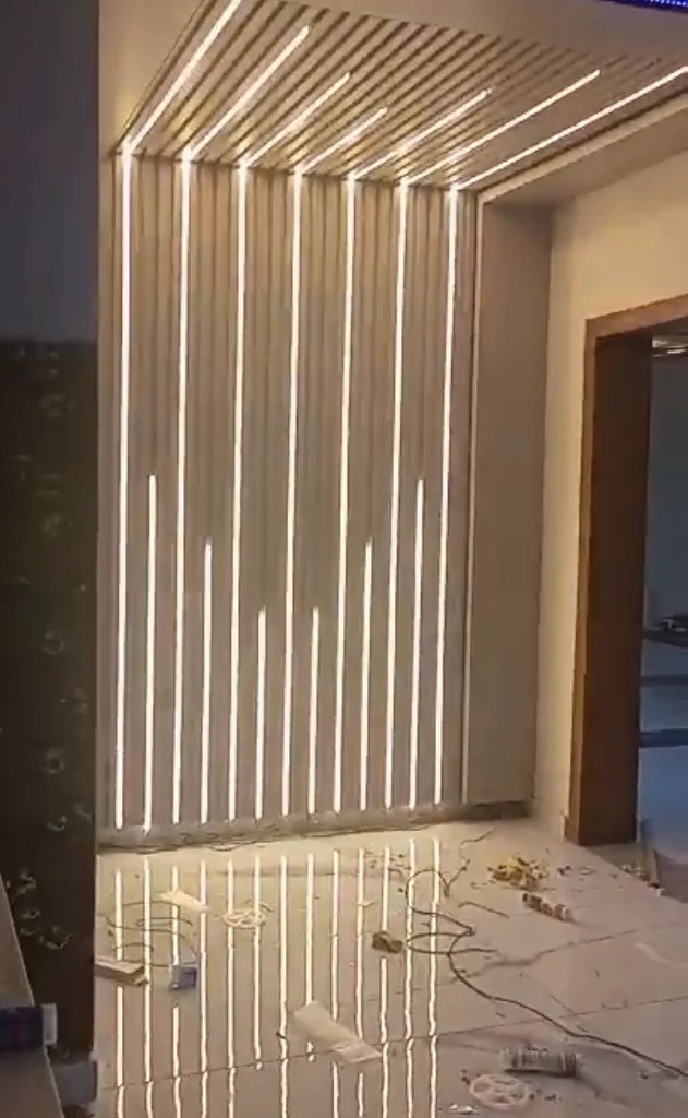Led strip light with chasing effect fixed inside silicon tube profile