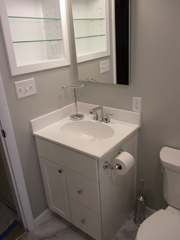 Bathroom Remodel with Towel Warmer Radiator New Prairie