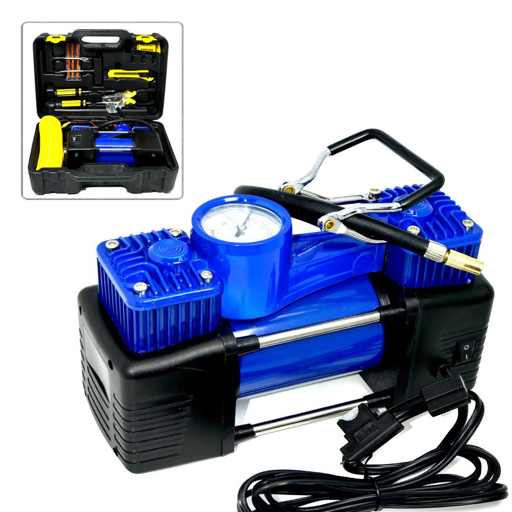 Air Compressor 2 Cylinder Pvc Box HITEX. مضخة الهواء New Quality Ware
