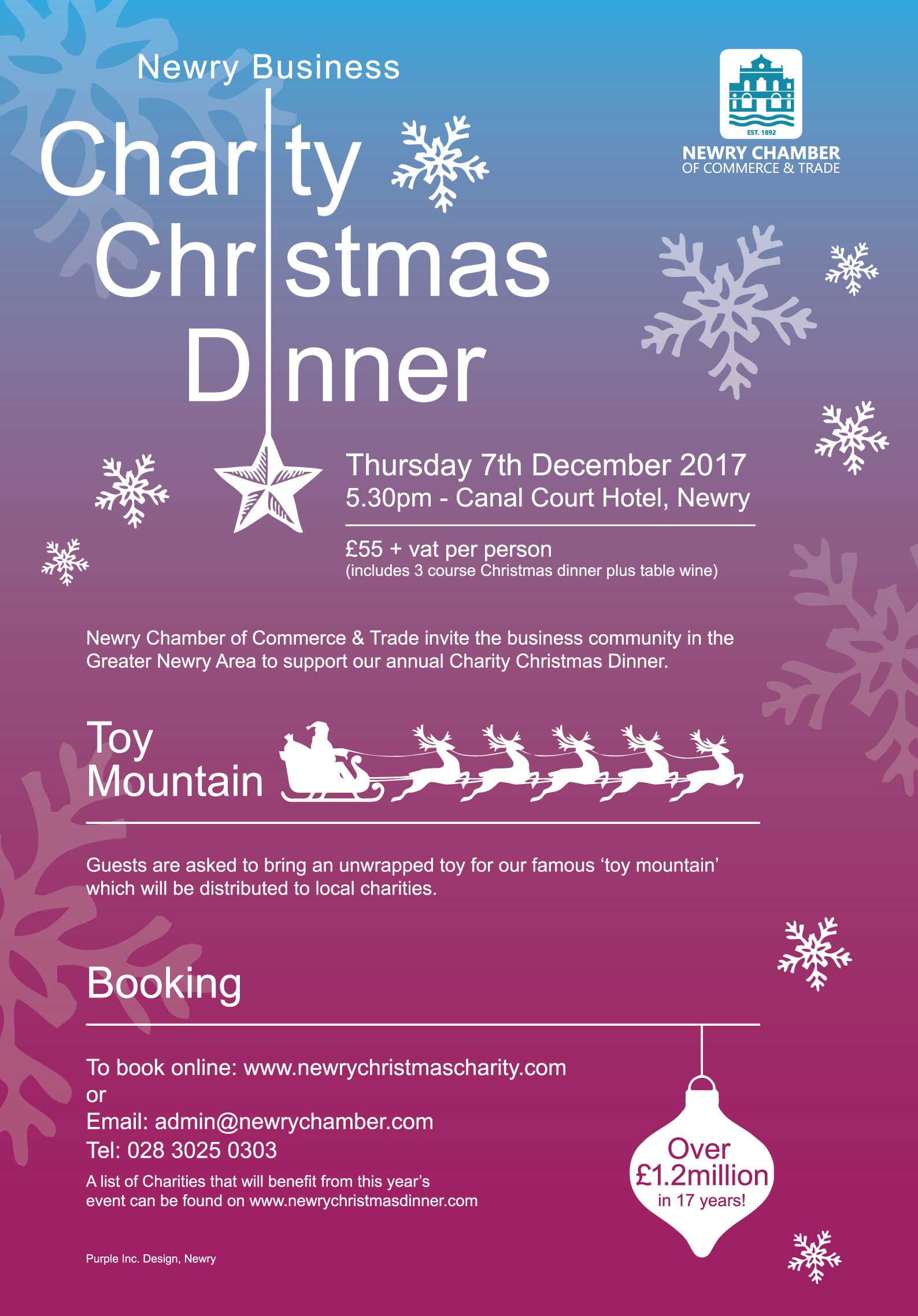 Book Your Tickets Now For The Charity Christmas Dinner NEWRY BID