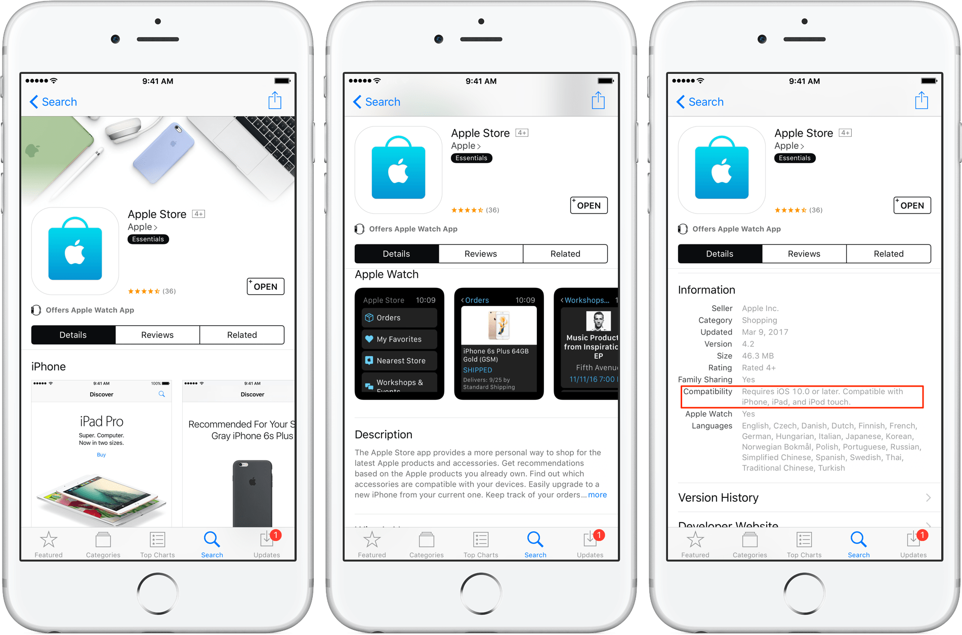 Apple Storeアプリのシステム要件が「iOS 10」以降に