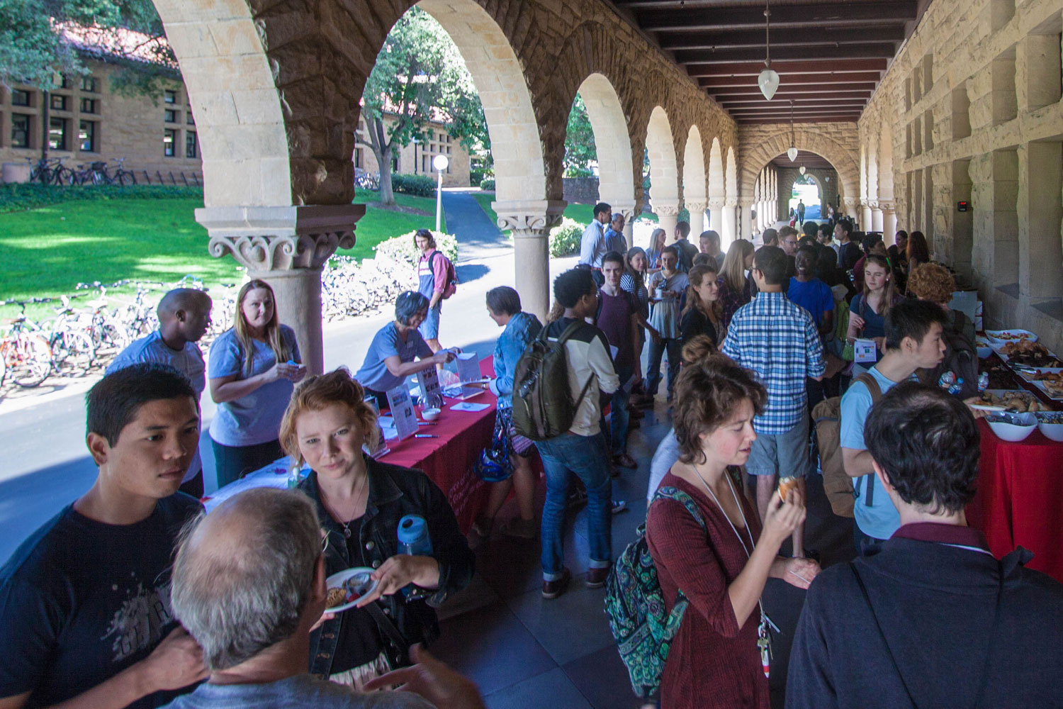 Stanford new graduate students with tours, trainings, tackling