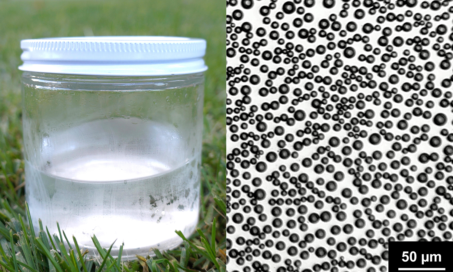 Cooled water vapor forms droplets containing hydrogen peroxide