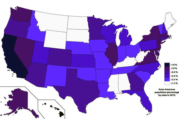Asian People United States Map Team undertakes extensive survey of growing Asian American population