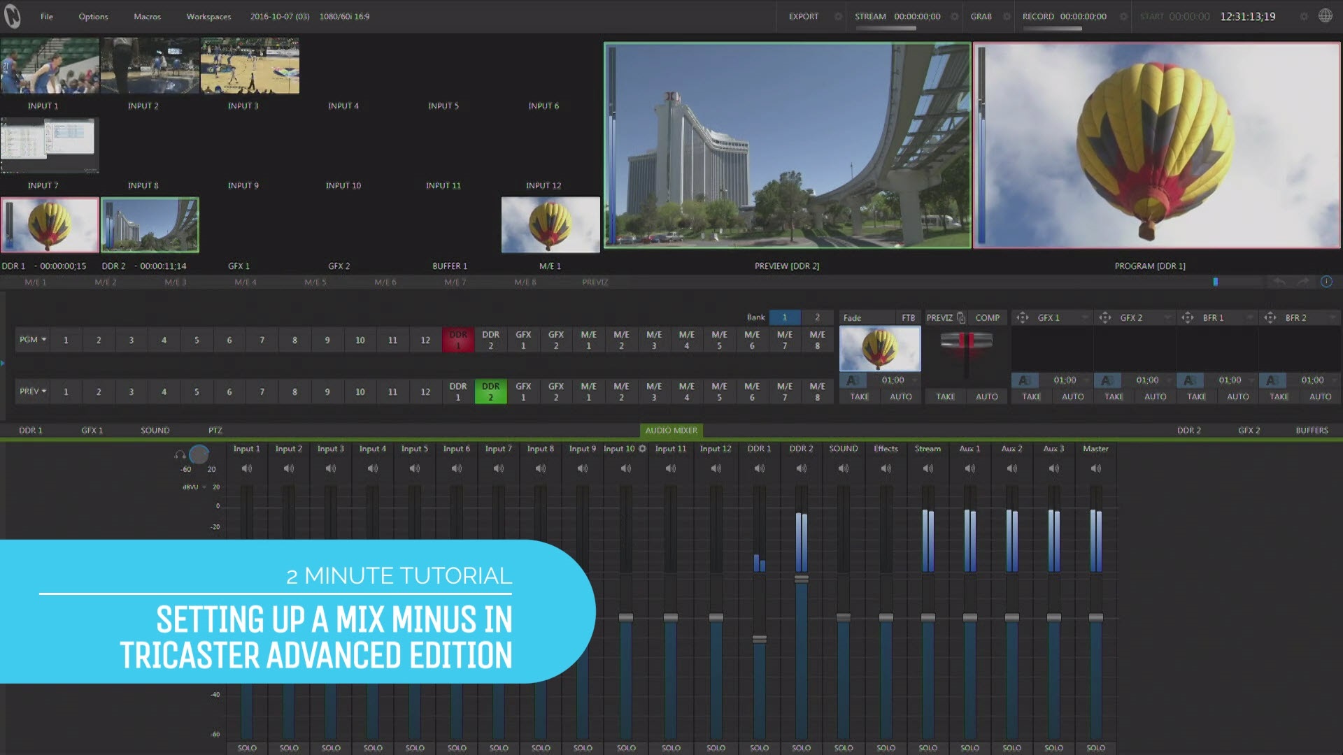 2Minute Tutorial Setting up a MixMinus in TriCaster Advanced Edition
