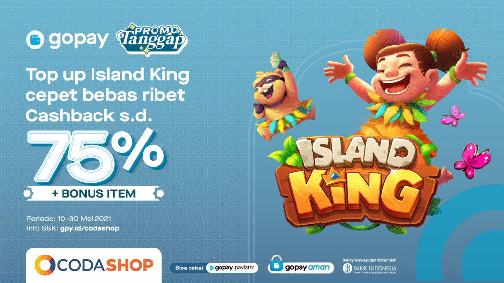 Gopay Island King 75 CASHBACK Dan GRATIS ITEM CODES