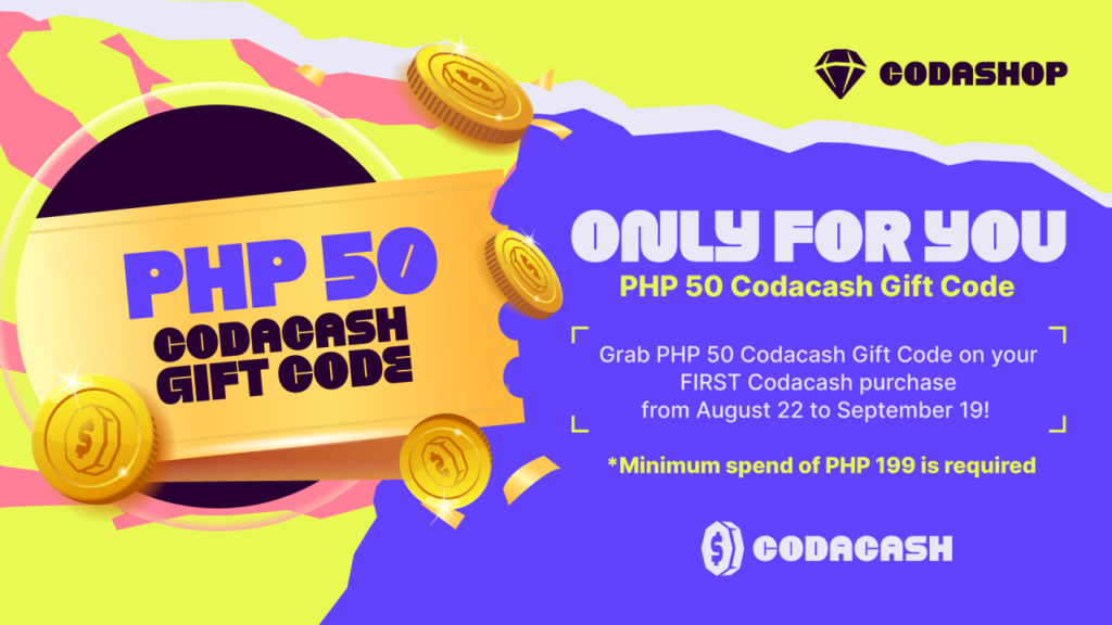 Free PHP 50 Codacash Gift Code On Your FIRST Codacash Purchase