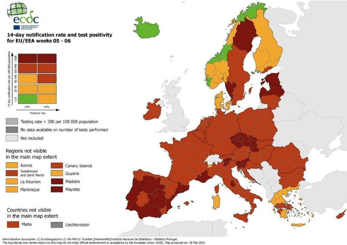 ECDC Map Places Greece on Higher Covid19 Risk Level GTP Headlines