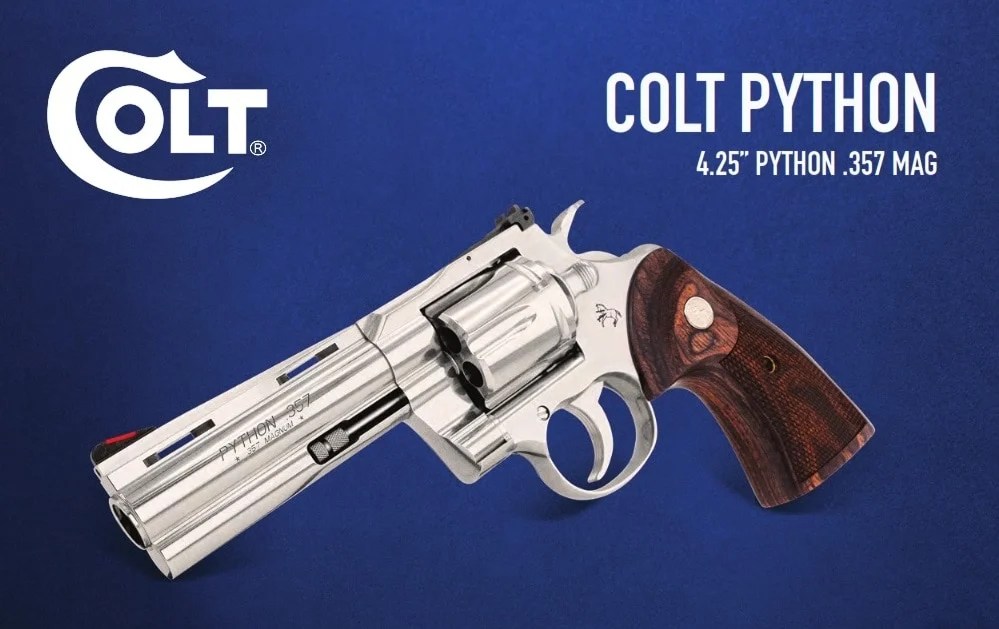 New for 2020 The Colt Python is BACK in 6, 4.25inch Stainless Models