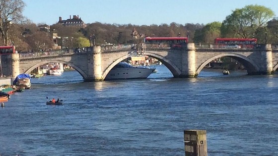 Witnesses said the yacht later passed underneath as the river level