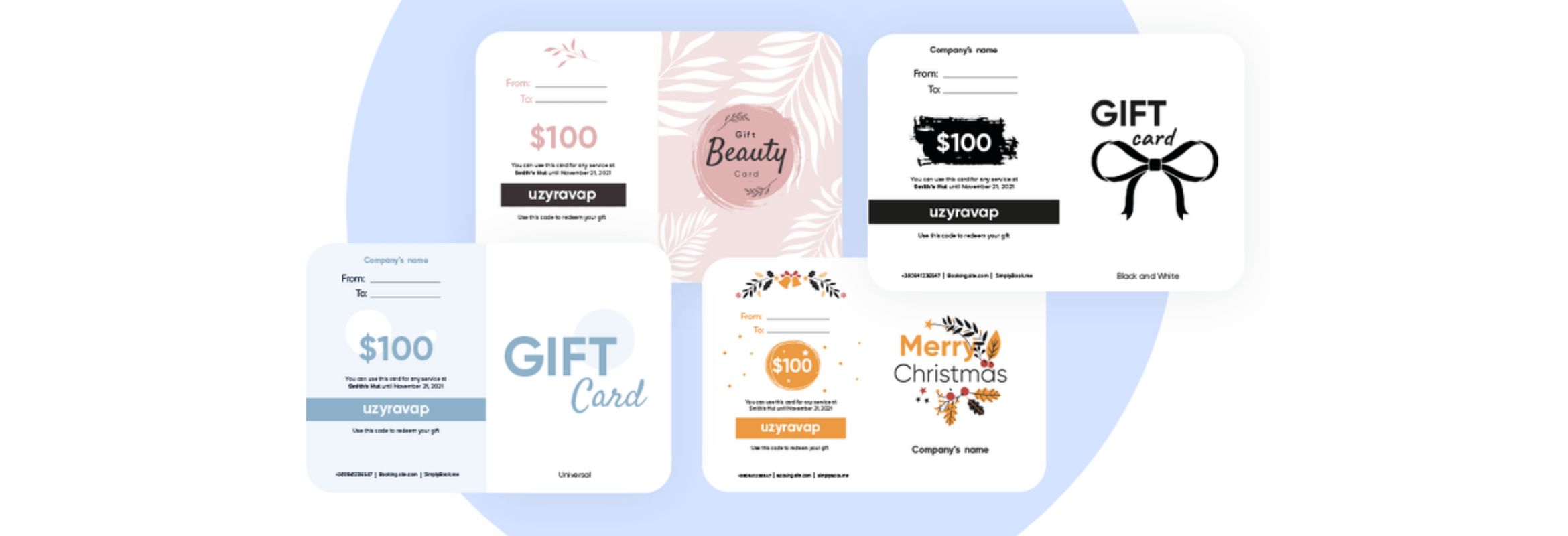 NEW Gift Card Designs which do you like best? Grow your service business and get more