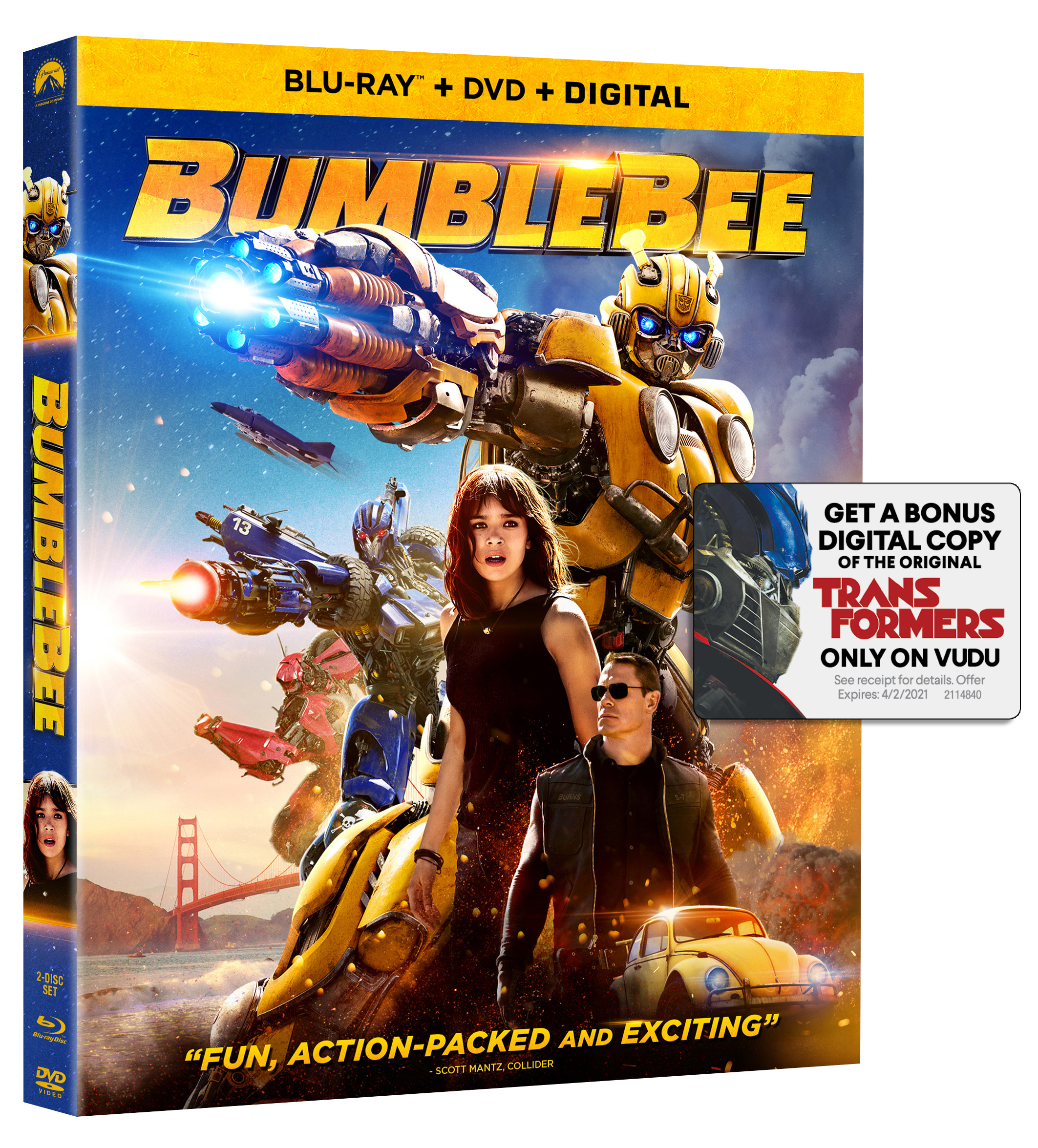 Bumblebee Movie DVD + Bluray Combo Pack With Free Digital Copy Of