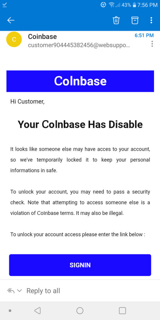 [Scam Alert] Fake Coinbase Emails Trick You Into Sharing Your Coinbase