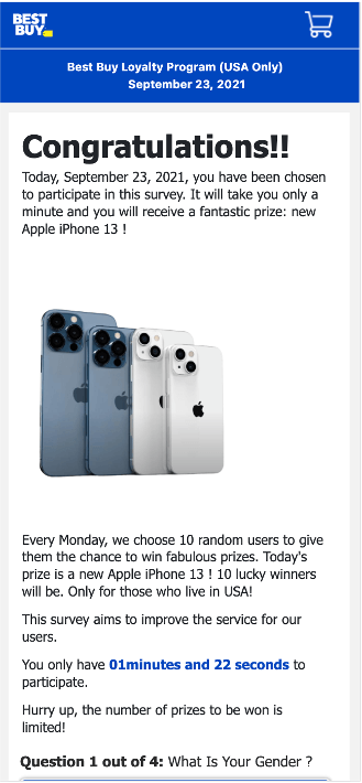 You've Won An Iphone 13 Pro!” — 6 Hot Raffle Text Scams (Bestbuy, Walmart, T-Mobile, Costco, At&T, And Amazon Survey) | Trend Micro News