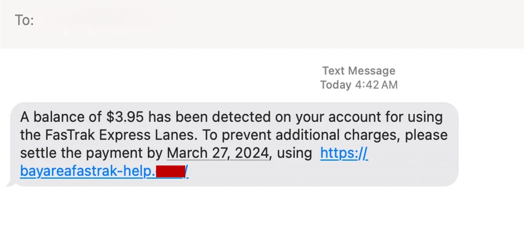Bay Area FasTrak Scam Text Trend Micro News(04)