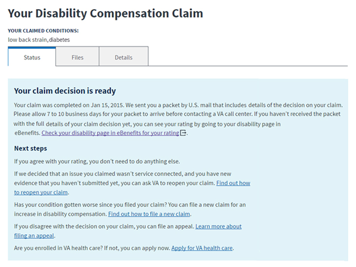 Vets.gov adds disability compensation claim status feature VA News