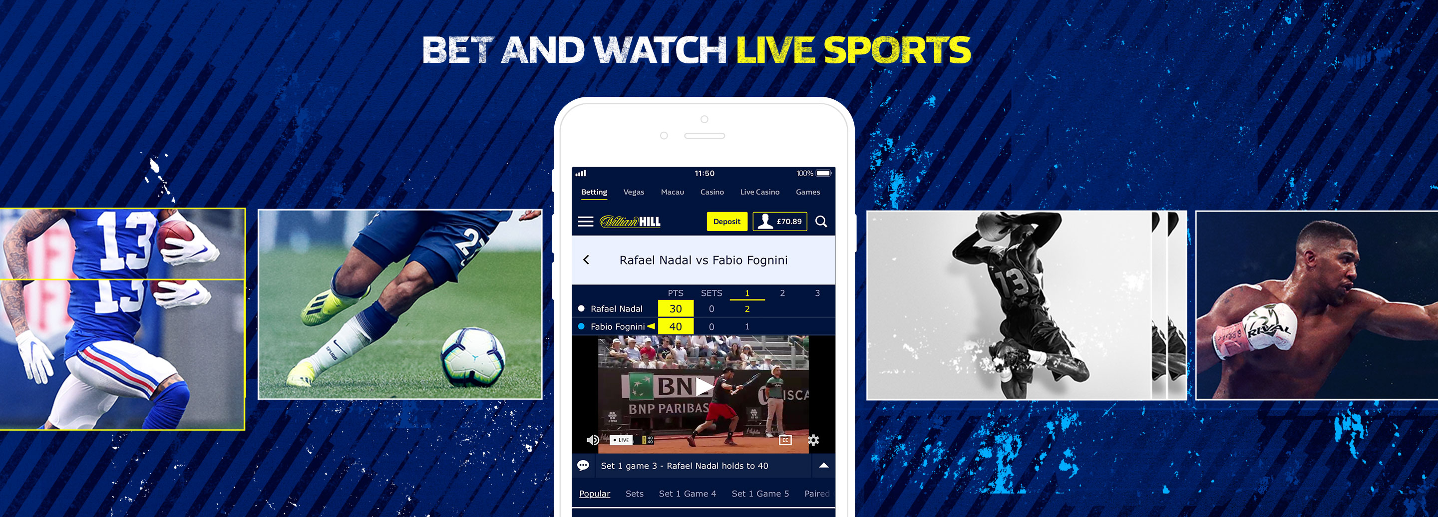 Get the William Hill sports app for the definitive betting experience
