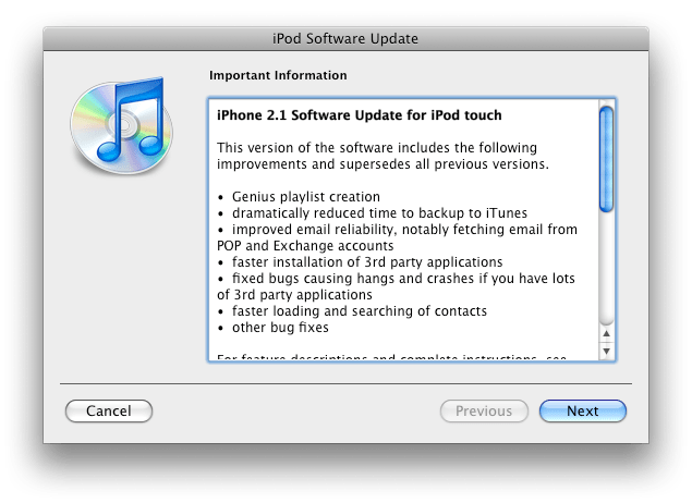 iPod touch Firmware 2.1 Änderungen und Neues iPhone und iPod touch News