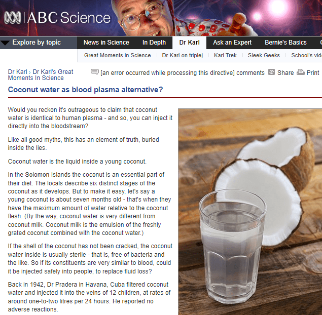 Viral Claim That Coconut Water Can Be Used As A Substitute For IV Bag