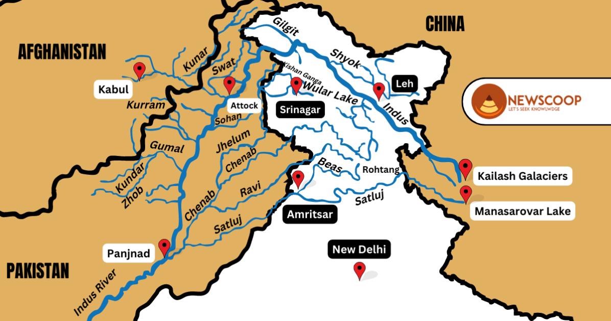 Indus River System Map Dams & Tributaries