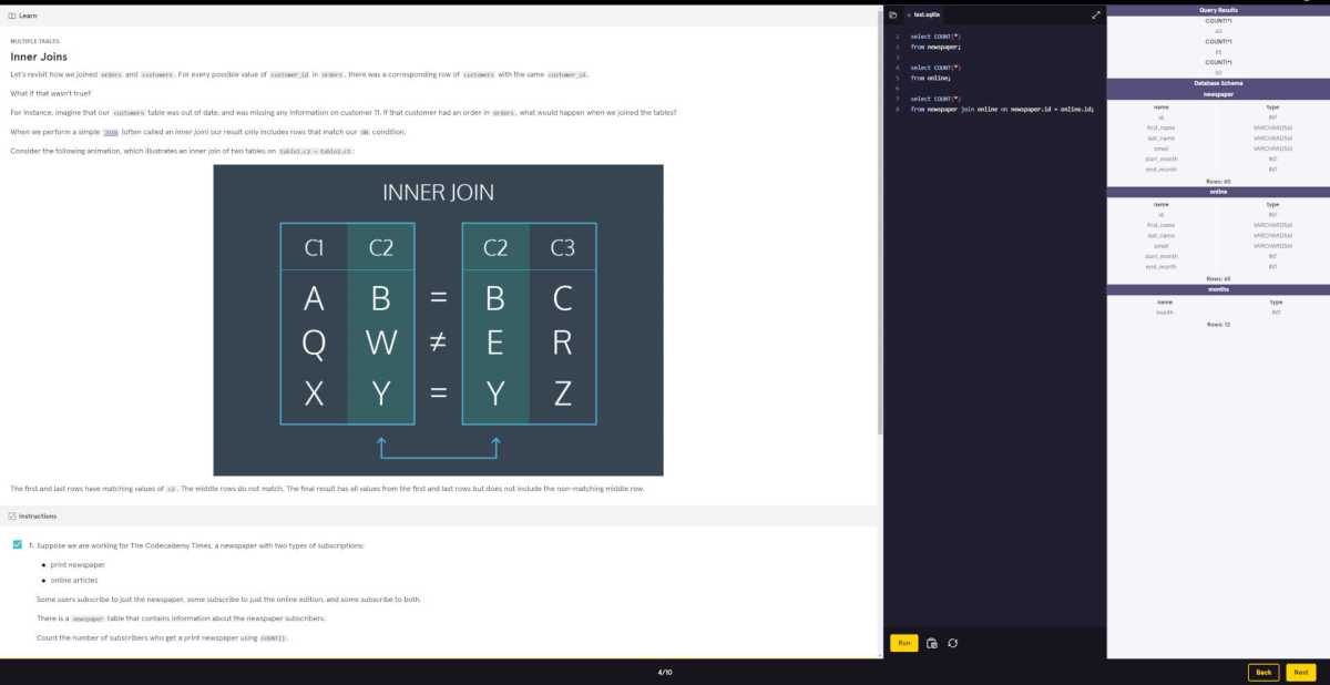 Notes on Codecademy “Learn SQL” New Screwdriver