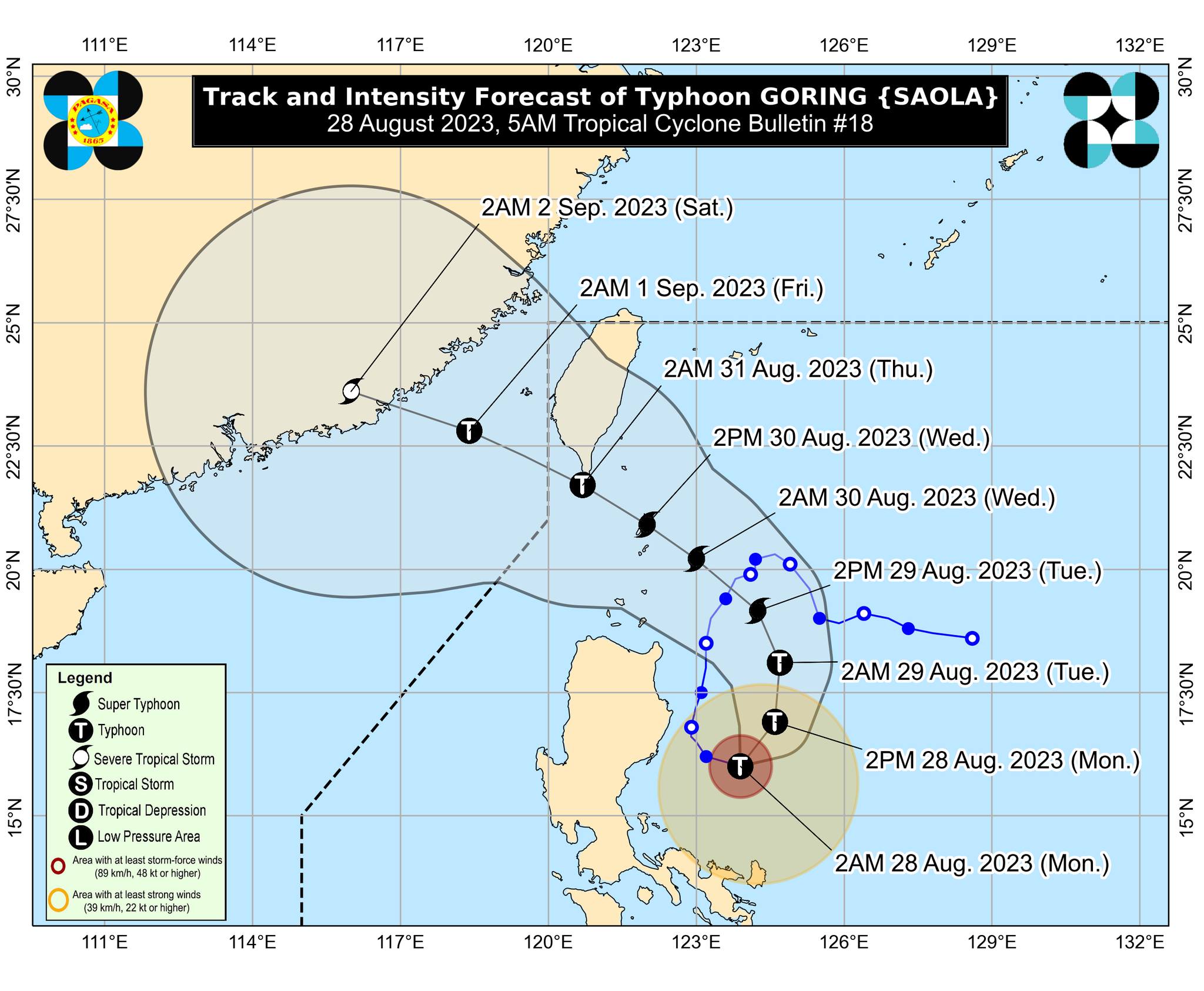 Goring weakens to typhoon, may regain super typhoon status Tuesday