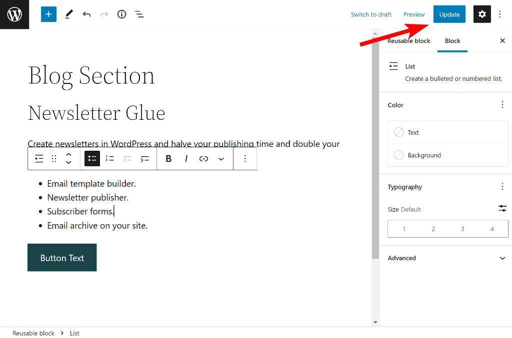 WordPress Reusable Blocks How to manage, edit and use them