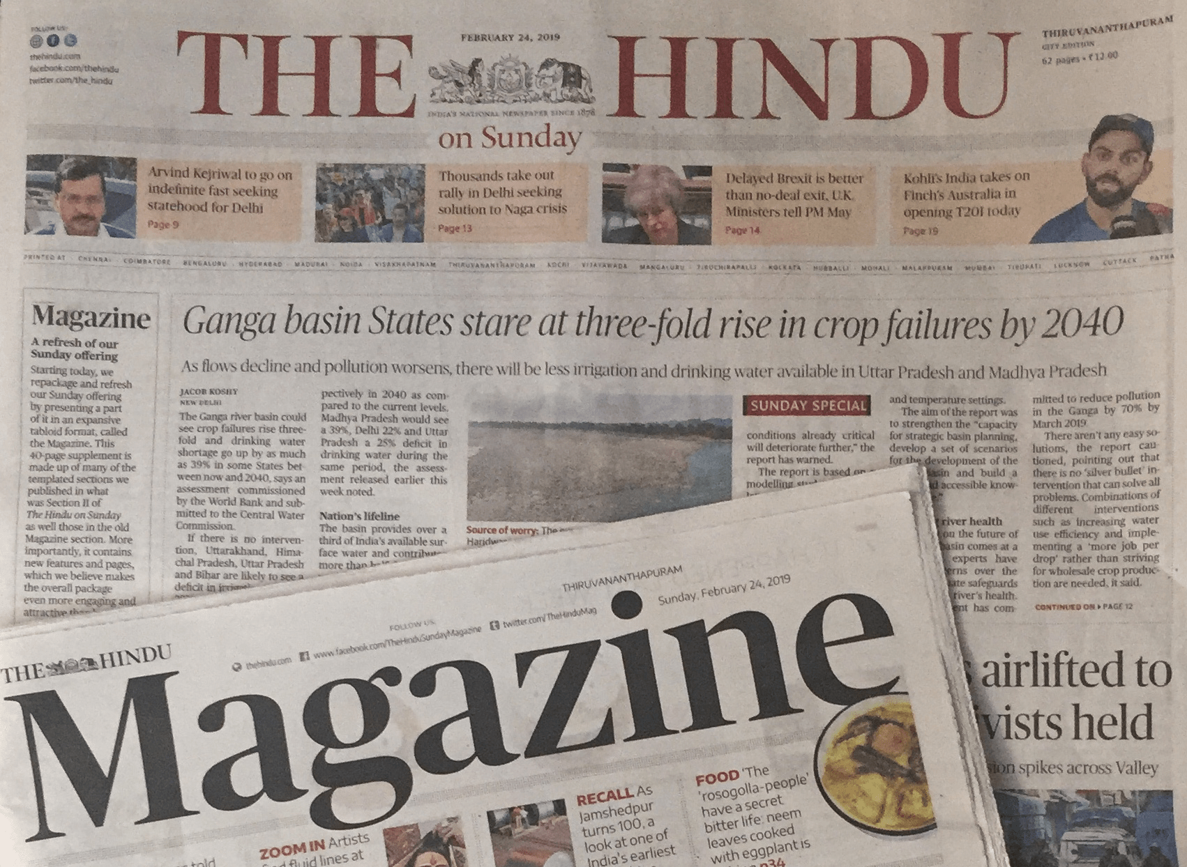 The Hindu Sunday Magazine Turns Tabloid News Paper Design