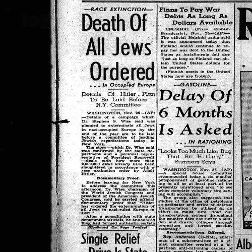 Holocaust Newspaper Articles Of 1942