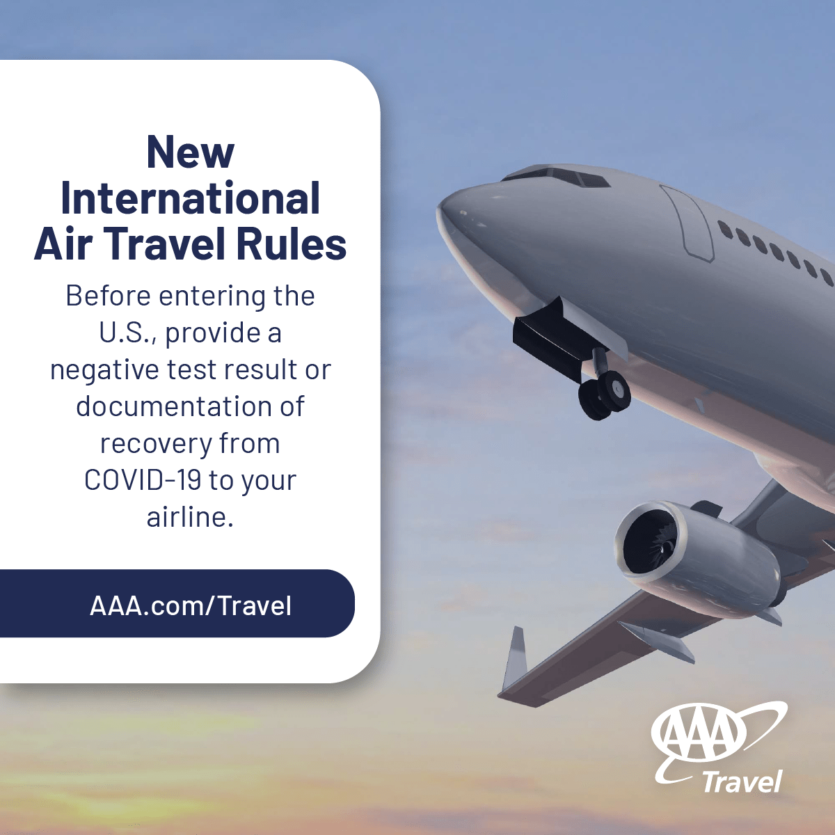 New International Air Travel Rules Graphic March 2021 AAA Newsroom