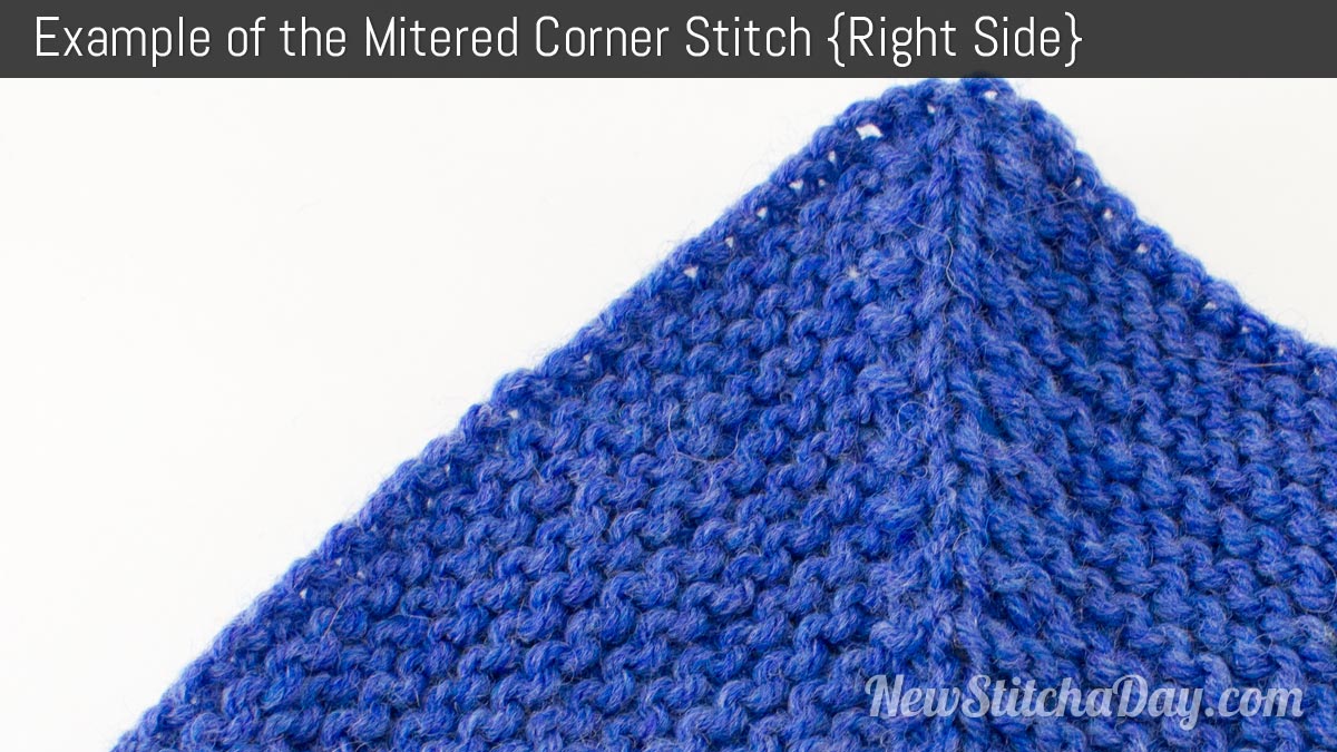 Garter Mitered Corner Knitting Stitch Pattern