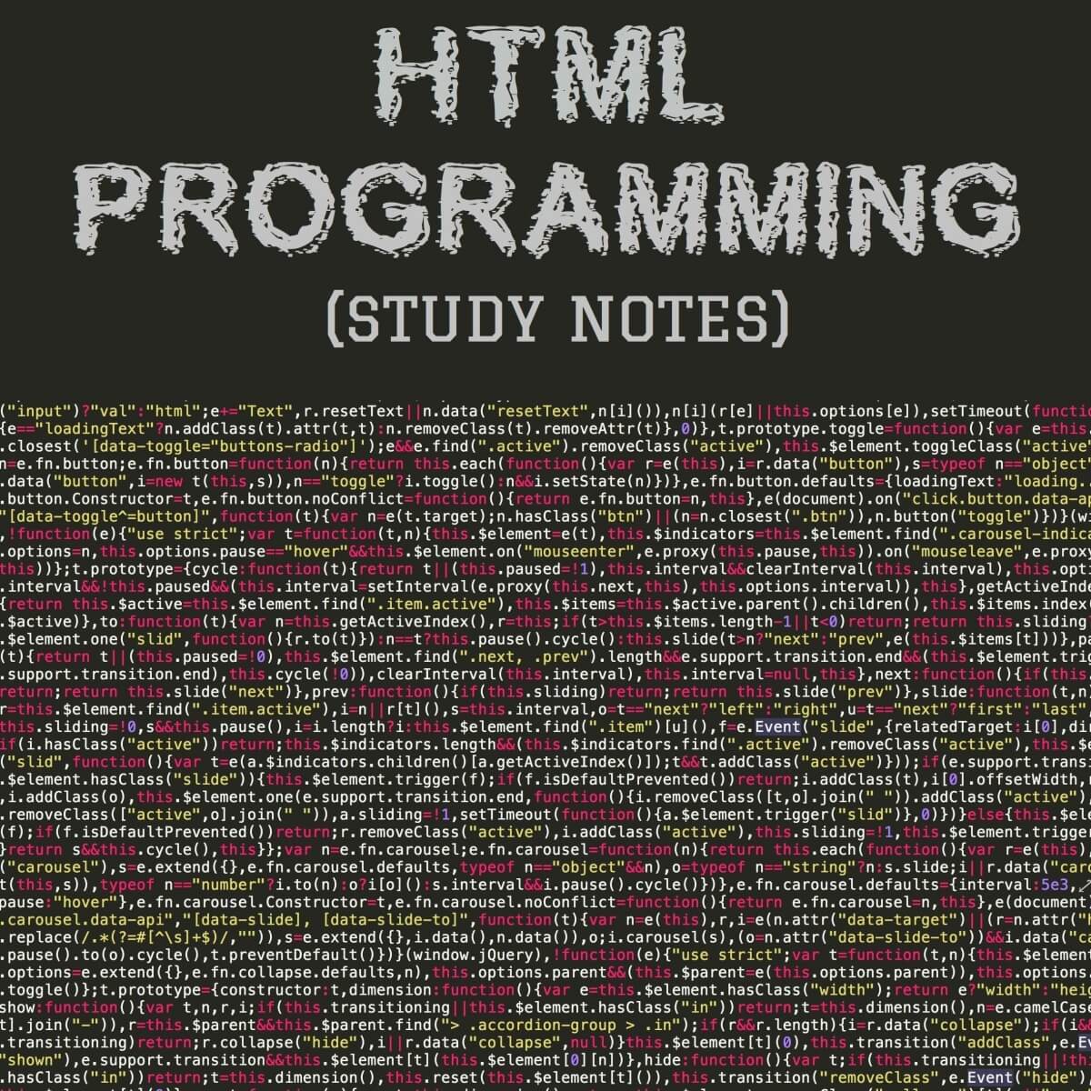 HTML Programming Language (Handwritten) Study Notes PDF