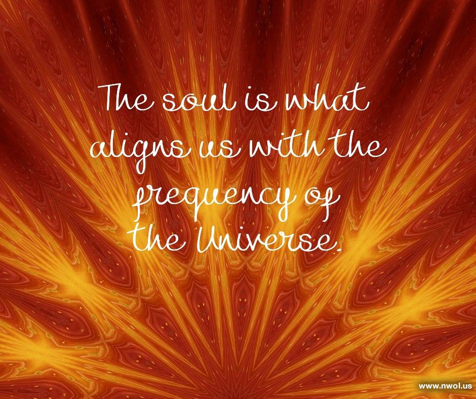 The soul is what aligns us with the frequency of the Universe New