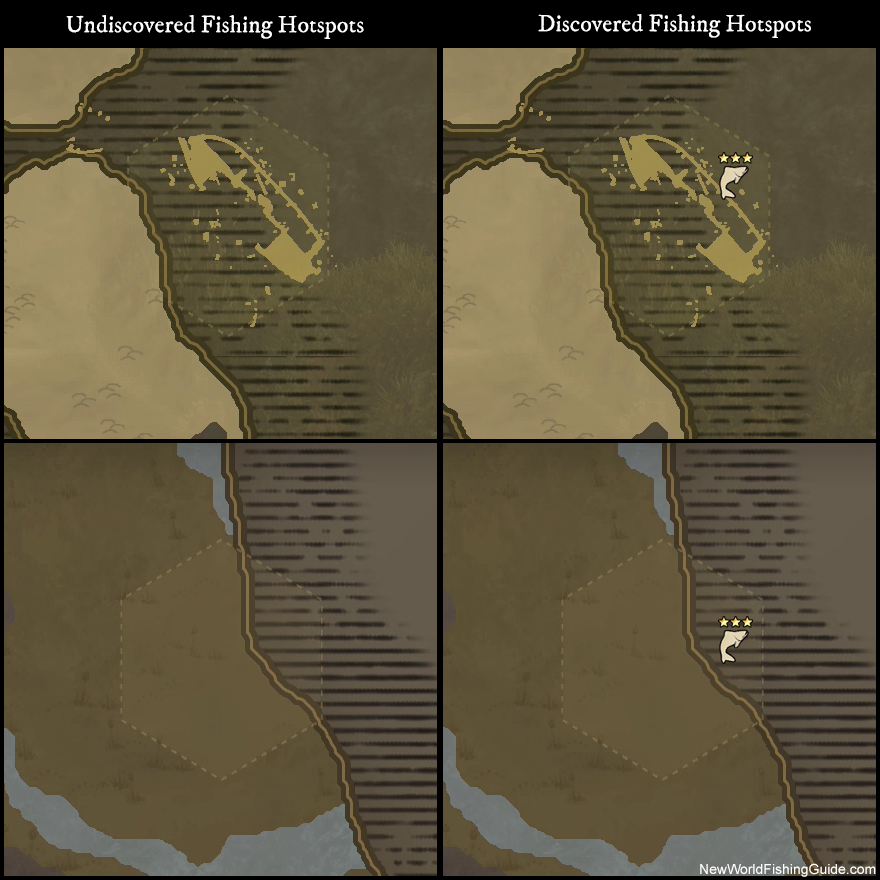 What is a fishing hotspot in New World?
