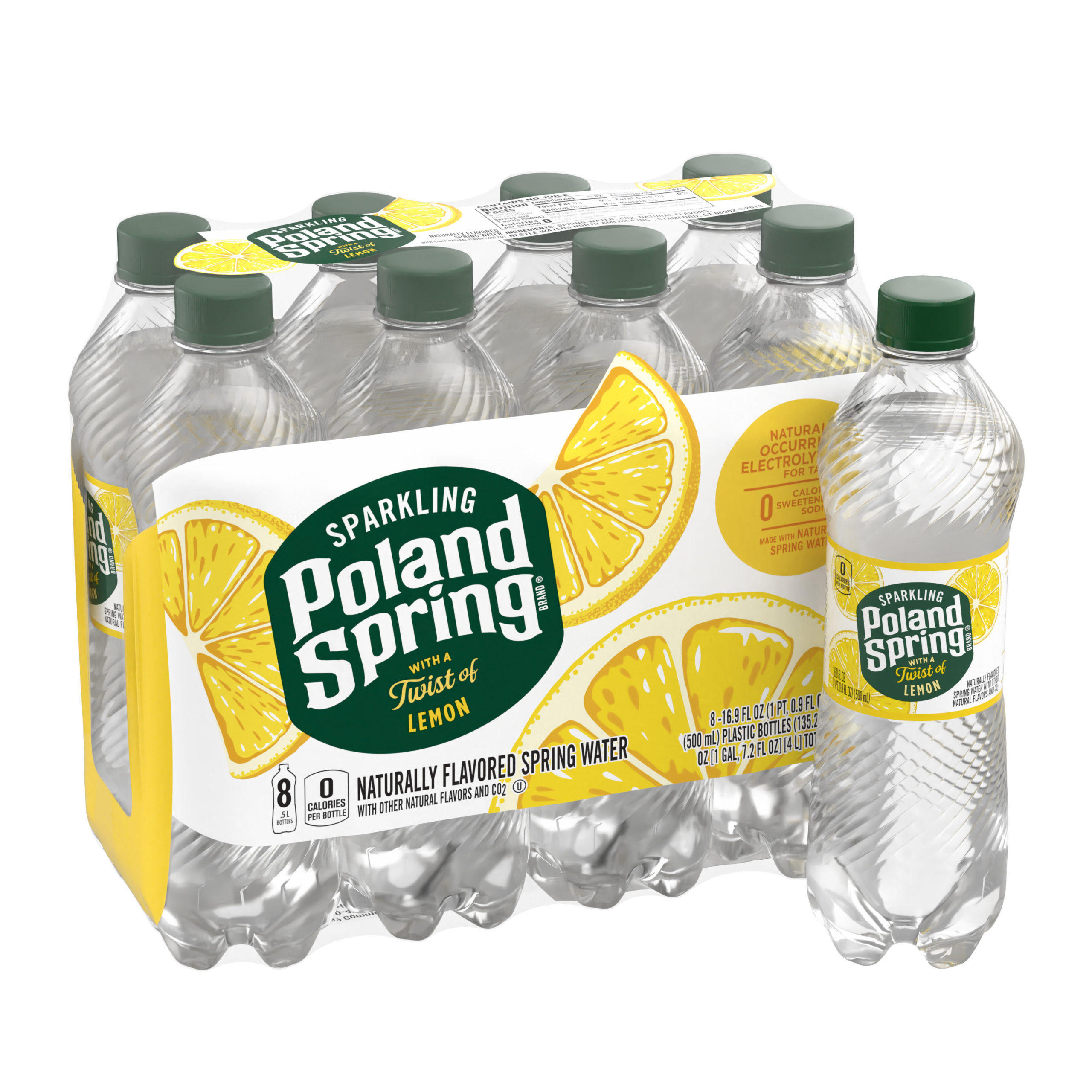 Poland Spring Sparkling Lemon 16.9 oz Bottle 24pk Case New York Beverage