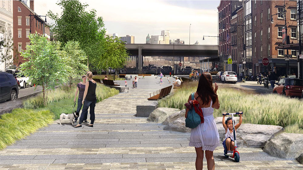 Plans to Reconstruct and Redesign Peck Slip Park Head to LPC For Review