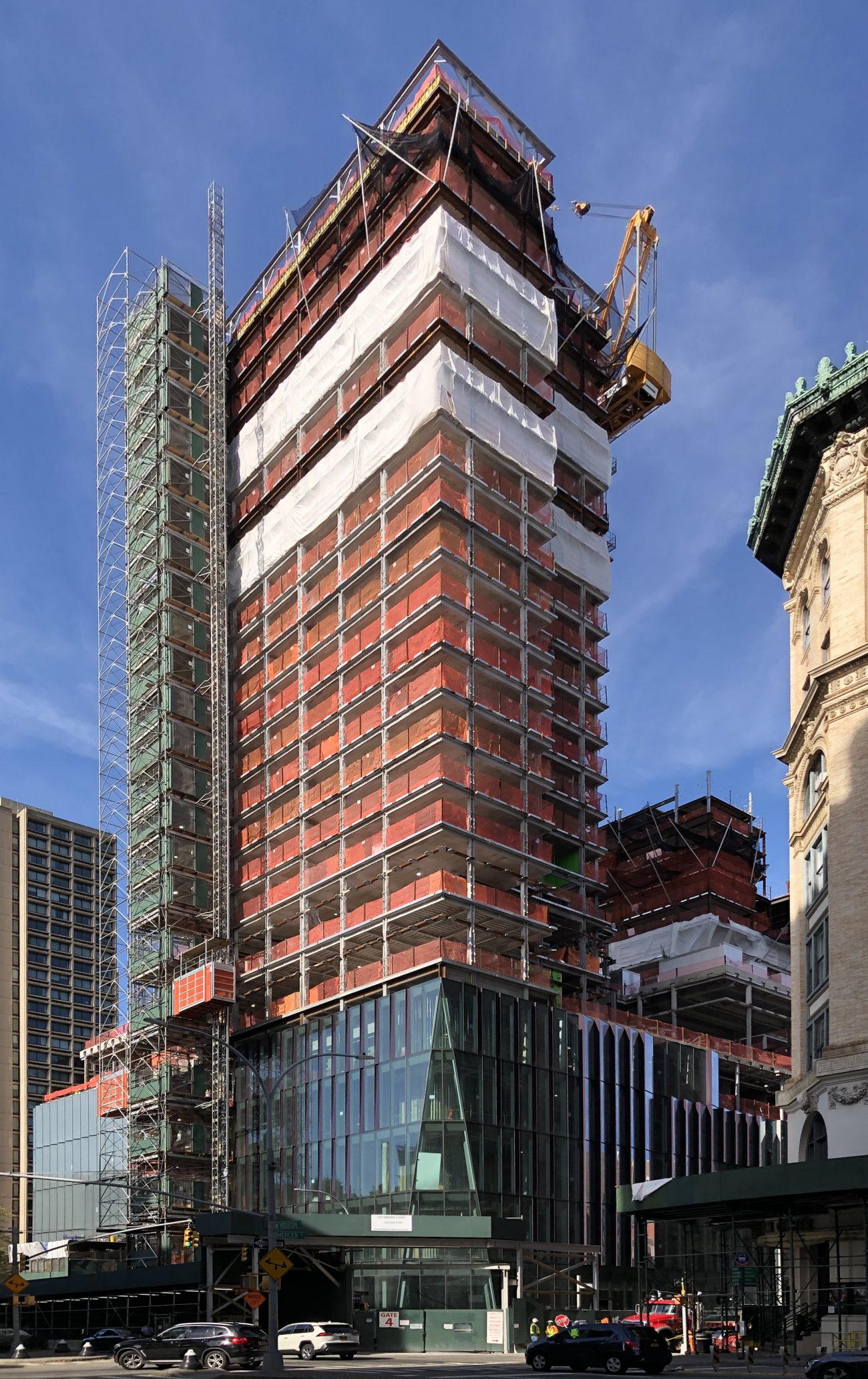 NYU's Partially ToppedOut Expansion at 181 Mercer Street Progresses in Greenwich Village New