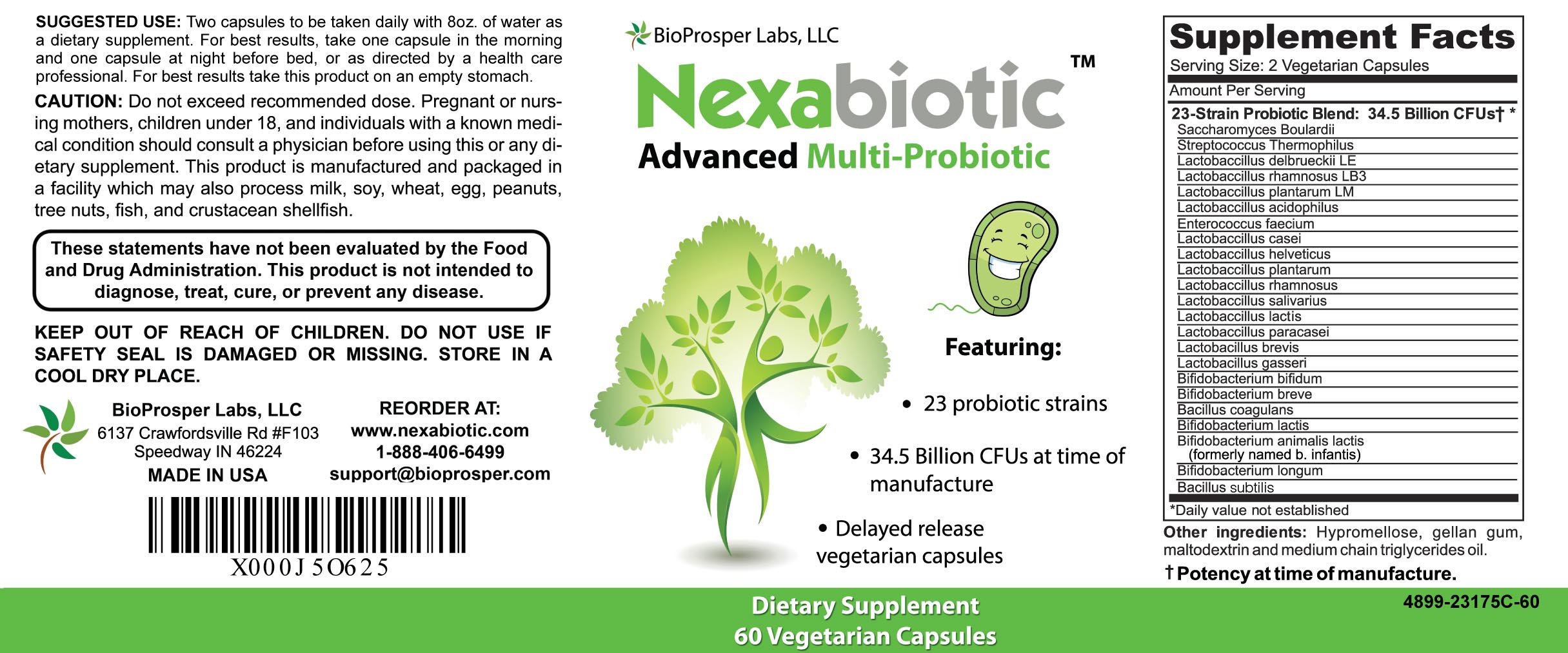 Nexabiotic® 23strain Multiprobiotic Supplement with Lactobacillus
