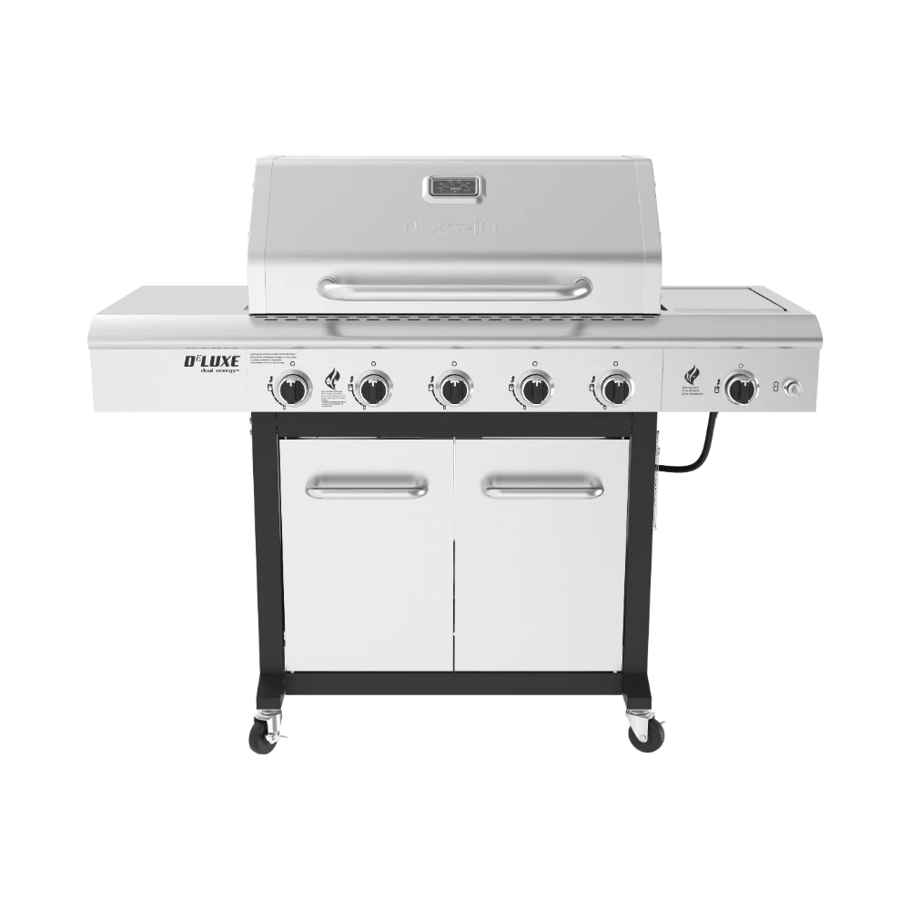 5Burner Propane Gas Grill in Stainless Steel and Black with Searing S